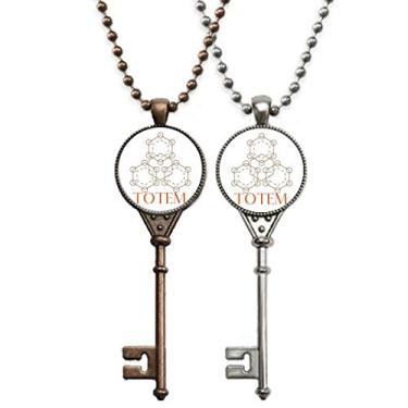 Imagem de OFFbb-USA Colar de chaves de ponto central composto hexagonal para decoração de casais