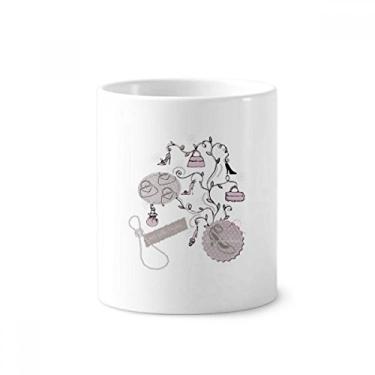 Imagem de Sapatos de salto alto flor bolsa padrão escova de dentes suporte para caneta caneca cerâmica suporte lápis copo