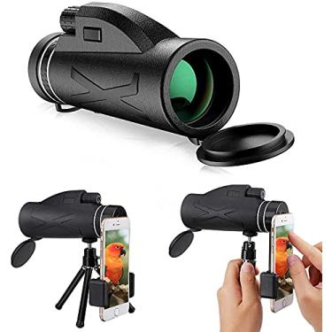 Imagem de Telescópio monocular de alta potência 80 x 100, telescópio monocular HD com suporte para smartphone e tripé à prova d'água para observação de pássaros, passeios turísticos, caminhadas, acampamento, viagens
