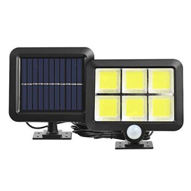 Imagem de HOLPPO Luminária de parede para ambientes externos COB 120 LED luz solar sensor de movimento ao ar livre luz de parede impermeável lâmpada de jardim de emergência
