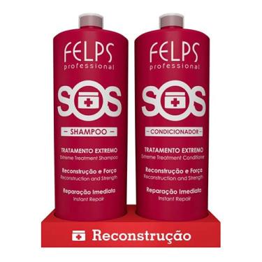 Imagem de Kit Profissional Tratamento Extremo Reconstrução e Força Felps SOS Reparação Imediata Shampoo e Condicionador 2x1litro