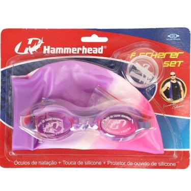 Imagem de Kit de Nataçao Oculos Touca e Protetor de Ouvido Hammerhead