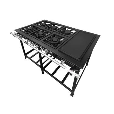 Imagem de Fogão Industrial 6 Bocas com Chapa Bifeteira P7 - Fundiferro