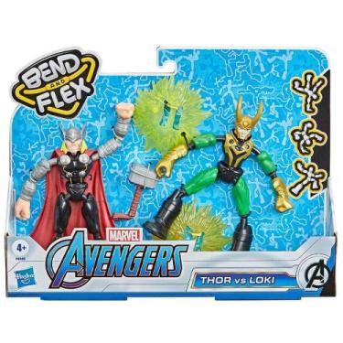 Imagem de Boneco Bend Flex Thor E Loki Vingadores Marvel 20cm Hasbro