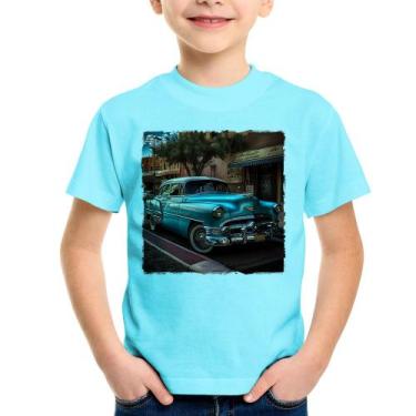 Imagem de Camiseta Infantil Carro Clássico Azul - Foca Na Moda