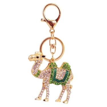 Imagem de Chaveiro camelo brilhante amuletos simulação animal chaveiro pingente bolsa bling chaveiro amuletos carro chaveiro acessórios, Verde, 11.5cm x 7cm
