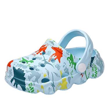 Imagem de YUKTOPA Sapatos clogs para meninos e meninas, sandálias de desenho animado, sapatos de jardim leves para piscina, Azul-celeste, 12.5 Little Kid