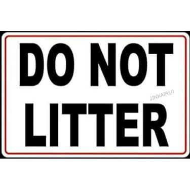 Imagem de Please Do Not Litter No Littering Placa de metal Aviso Despejo de Lixo 15 x 20 cm
