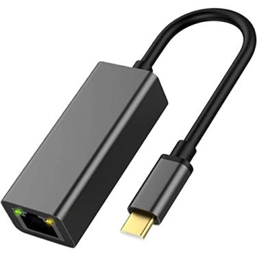 Imagem de Adaptador USB C para Ethernet, adaptador de rede LAN GAROGYI USB tipo C para RJ45 Gigabit Ethernet, adaptador USB C portátil de alumínio para MacBook Pro 2020/2019/2018, MacBook Air, Dell XPS e mais