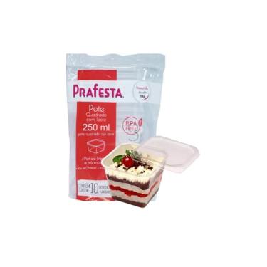 Imagem de Bolo No Pote 250ml Prafesta Tampa Lacre Quadrado - 30un
