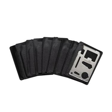 Imagem de (Pacote com 10, prata) Ninja Outdoorsman 11 em 1 de aço inoxidável, bolso para cartão de crédito, ferramenta multifuncional de sobrevivência – Ótimo presente ou meia para acampamento, caminhada ou