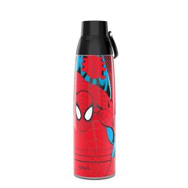 Imagem de Tervis Garrafa de água Venture Marvel - Spider Man Spidey Web Crawler copo isolado de parede tripla mantém bebidas frias e quentes, 1,020 g, aço inoxidável