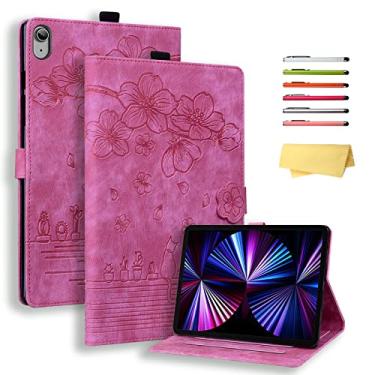 Imagem de UUcovers Capa para iPad 10ª geração de 10 polegadas 2022 com suporte/porta-lápis/bolso/capa fólio magnética inteligente de couro PU, despertar/hibernar automaticamente e vários ângulos, flor de