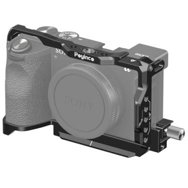 Imagem de Poyinco Kit de suporte para suporte de câmera SonyA6700 com clipe de cabo HDMI, trilho NATO, sapata fria e vários orifícios rosqueados de 1/10.2 cm e 3/20.3 cm, suporte de vídeo de alumínio JN-097