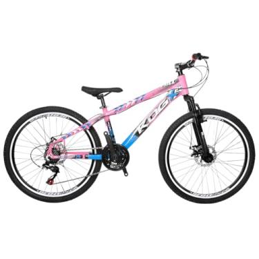 Imagem de Bicicleta Aluminio Aro 26 Flay KOG Freeride Viking Full X25 Viking 18v Freio a Disco,Rosa Azul