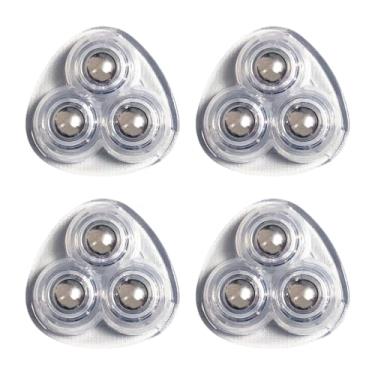 Imagem de Generic 4PCS Rodas de rodízio autoadesivas, rotação de 360 graus, rolos de aço inoxidável silenciosos, controles deslizantes de móveis para balde de esfregão, Claro
