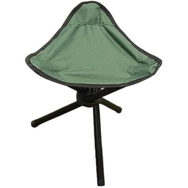 Imagem de MAOGEAR Banquinho dobrável portátil para cadeira com três pernas para pesca, acampamento, caminhada (verde)