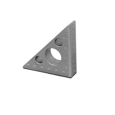 Imagem de Régua de ângulo de liga de alumínio de 45 graus, régua triangular métrica, ferramenta multifuncional quadrada para trabalho em madeira Carpenter, HK2016385, S