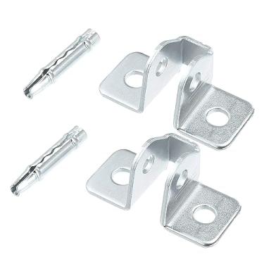 Imagem de X AUTOHAUX 2 conjuntos de suporte e pino de retenção de porta para Jeep Cherokee 1984-2001 55002361 Conjunto de reparo de braço de controle de 2 portas na porta do lado do motorista do passageiro de aço inoxidável resistente ao desgaste