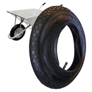 Imagem de Pneu Para Carrinho Mão Carriola Aro 8 Medida 3.25-8 Cargo Já Com Câmar