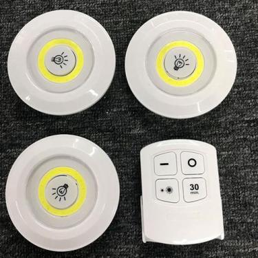 Imagem de Luminárias Led Sem Fio Spot Kit 3 Controle Remoto Eficiente - RELET
