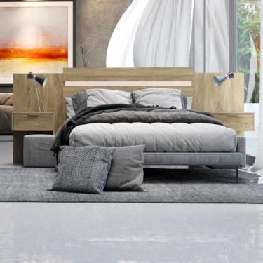 Imagem de Cabeceira Casal Extensível e Mesa Lateral 1114 Carraro - Móveis Carrar