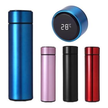 Imagem de Garrafa Térmica Led Display Inox Termômetro temperatura Cores Variadas