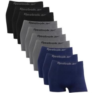 Imagem de Kit 10 Cuecas Boxer Reebok Masculina Microfibra Premium Lisa, 3preto, 
