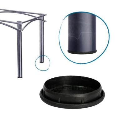 Imagem de Ponteira Interna Redonda 3" Para Pé de Mesa ou Cadeira Kit 4 - Forsan