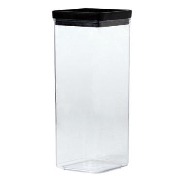 Imagem de Pote Hermético Acrílico Quadrado Lumini Empilhável 2200ml C/ Tampa P/ 