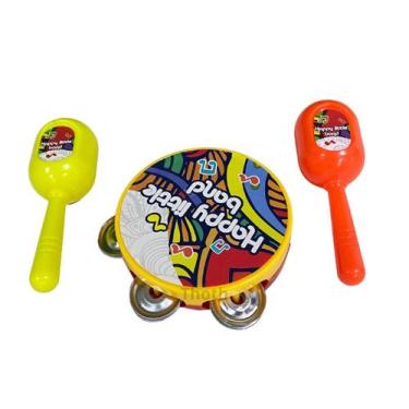 Imagem de Pandeiro Infantil Chocalho Baby Instrumentos Brinquedo Sensorial Educa