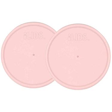 Imagem de iLIDS Tampa de armazenamento de pote Mason, boca larga, rosa pálido, pacote com 2