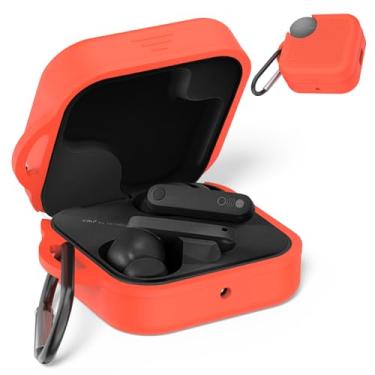 Imagem de Capa de silicone para CMF Buds Pro 2, capa protetora para fones de ouvido compatível com CMF por Nothing Buds Pro 2, capa protetora à prova de choque resistente a arranhões com mosquetão (laranja)