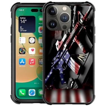 Imagem de Goodsprout Capas para iPhone 13 Pro Max compatíveis com armas e bandeira americana para meninas, design de padrão moderno à prova de choque capa antiderrapante para Apple iPhone 13 Pro Max