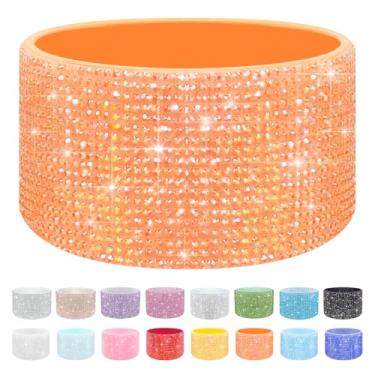 Imagem de WORBSS Bota de silicone com glitter diamante para copo Stanley Cup 1,134 g e simples moderno 850.5-1,134 g Trek Tumbler acessórios para garrafas de água com base cilíndrica trapezoidal de 7 a 7,4 cm