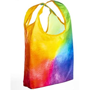 Imagem de O-WITZ Sacolas de compras reutilizáveis | Sacola vibrante para compras, academia, escritório, praia, brinquedos e muito mais | Design lavável com alças grandes para máxima comodidade | Dobra em uma