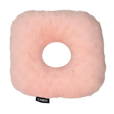 Imagem de LYMOI Travesseiro de piercing de orelha, travesseiro de dormir lateral com orifício de orelha, protetor de ouvido para dor de ouvido CNH, alívio da dor no sono, feridas de pressão, bolinhas (rosa)