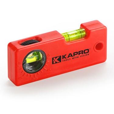 Imagem de Kapro - Mini nível 245 – Com localizador de ângulo – Possui frasco horizontal e ajuste superior – Tamanho de bolso e leve – Plástico resistente – 10 cm