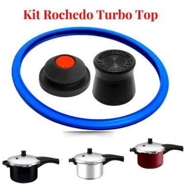 Imagem de Kit Reparo Para Panela Rochedo Turbo Top Borracha, Peso E Válvula De S