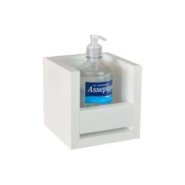 Imagem de suporte álcool em gel branco Hub18