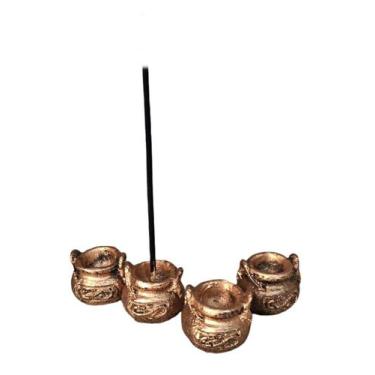 Imagem de Incensario porta incenso Mini Caldeirao kit com 4 peças - Hp Decor