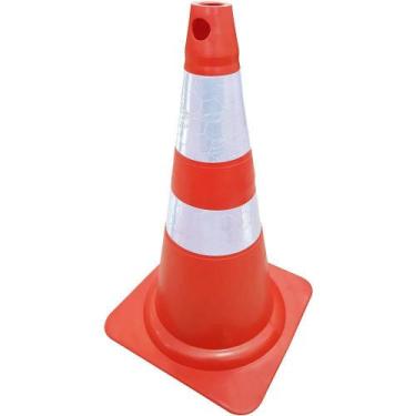 Imagem de Cone de Sinalização 75cm Laranja Refletivo Plastcor, LARANJA