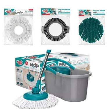 Imagem de Esfregão Mop Giratório Fit C 3 Em 1 Cabo 360 Inox Flash Limp - FlashLi