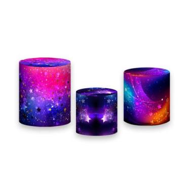 Imagem de Trio De Capa Cilindro - Estrelas Coloridas Efeito Neon 009 - Via Cores