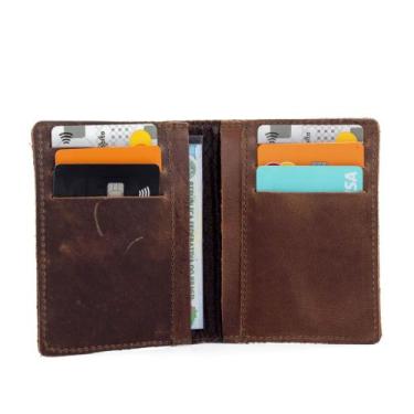 Imagem de  Carteira Porta Documentos Slim Rg Cartões Notas Cnh em Couro  - Pampa