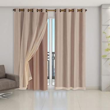 Imagem de Cortina Blackout com Tecido Voil 2,8 x 2,3 Para Sala Quarto - GDECORAC