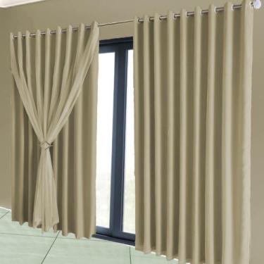 Imagem de cortina pé direito para varão Lisboa 5,50 x 5,00 voal branco - Bravin 