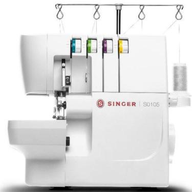 Imagem de Máquina De Costura Overlock Singer S0105 Portátil - Branco