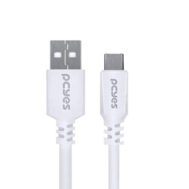 Imagem de Cabo para Celular USB a 2.0 para USB Tipo C 1 Metro Branco - PUACB-01 