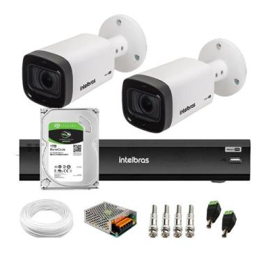 Imagem de Kit 2 Câmeras Varifocal Bullet Intelbras VHD 3240 VF IP67 IR 40m + DVR